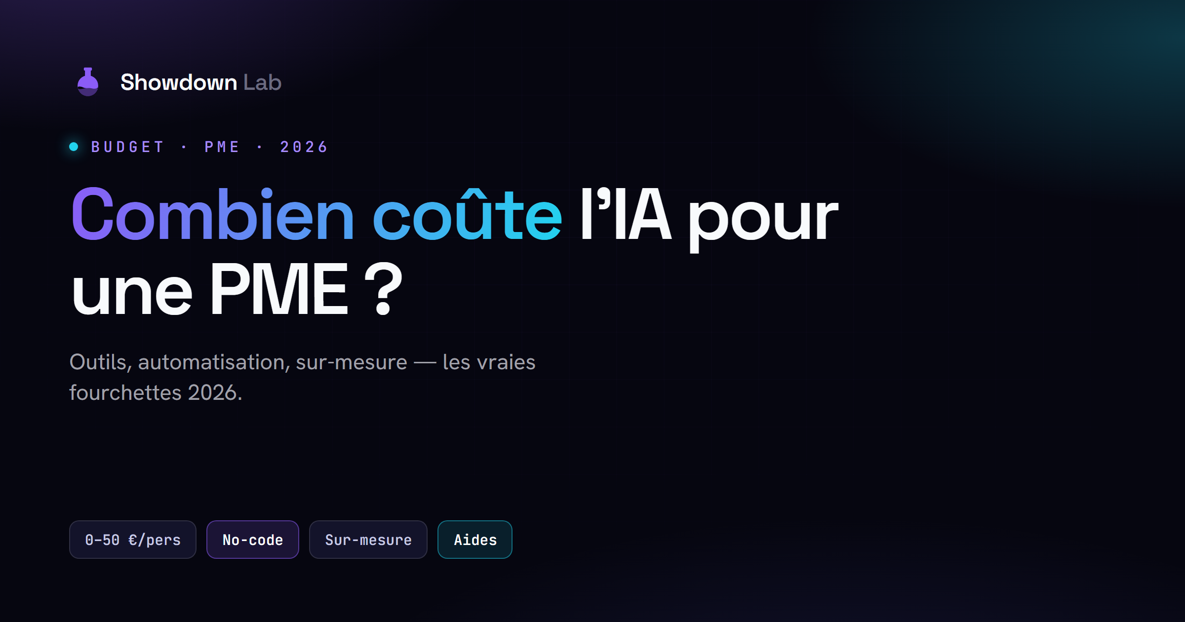 Combien coûte l'IA pour une PME en 2026 : budget par approche et par taille.