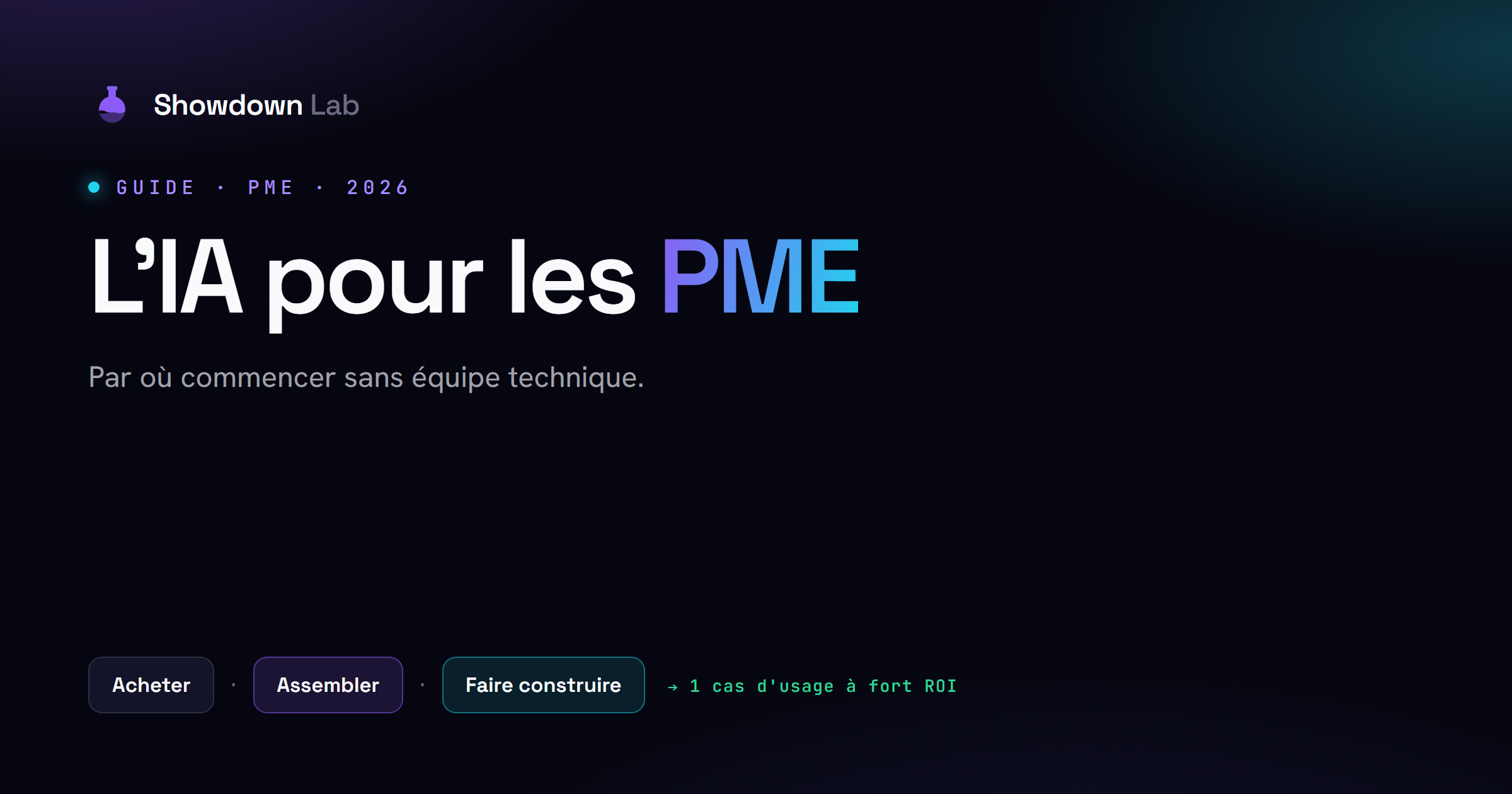 L'IA pour les PME — acheter, assembler ou faire construire : par où commencer.