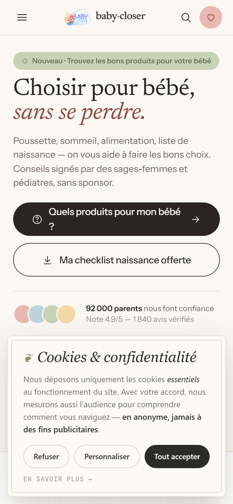 Baby Closer — mobile