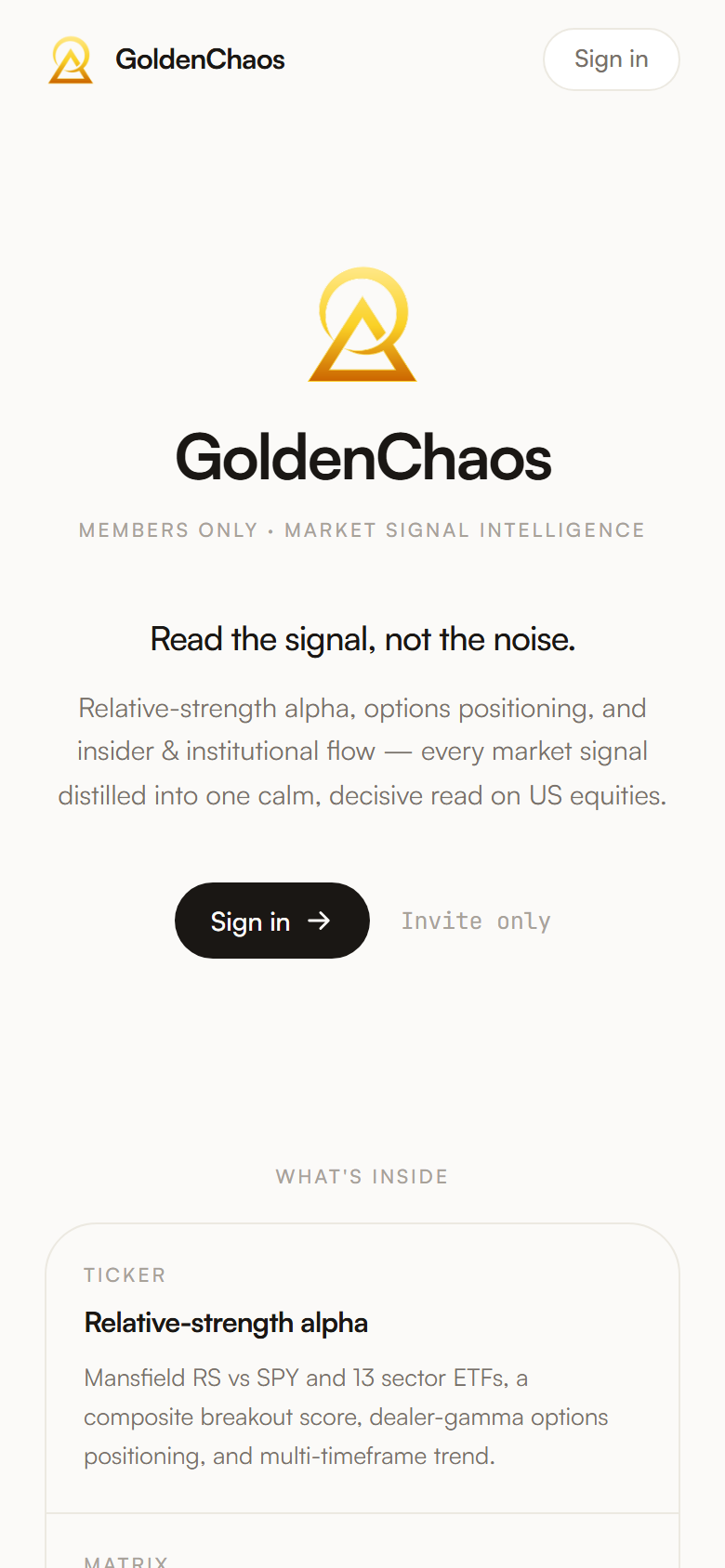 Golden Chaos — mobile